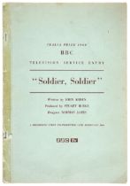 Arden (John) Soldier, Soldier: A Television Play, typescript in English and French, original prin...
