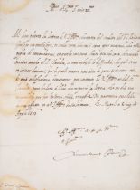 Colonna (Marco Antonio) Letter signed to Cardinal Commendone, Naples, 1577.