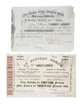 America.- Mining.- California gold rush.- Share certificate for the Ave Maria gold quartz mine, M...