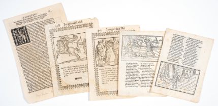 Early printing.- A group of 11 early printed leaves, all but one Continental, some with woodcut i...