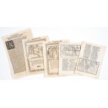 Early printing.- A group of 11 early printed leaves, all but one Continental, some with woodcut i...