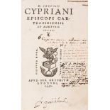 Cyprian (Saint, Bishop of Carthage) Opera, 2 vol. in 1, Lyon, apud Seb. Gryphium, 1550.