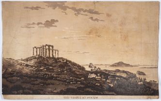 Miscellaneous prints.- Sandby (Paul) The Temple at Sunium, after William Pars, aquatint, [1777]; ...