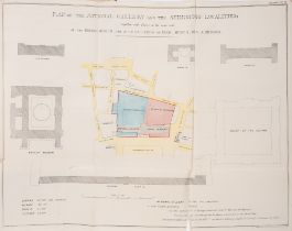 London.- Houses of Parliament. Report of the National Gallery Site Commission..., 3 colour lithog...