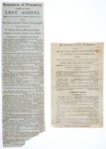 Crime broadsides.- Sentences of the Prisoners tried at the Lent Assizes Launceston...26th day of ...