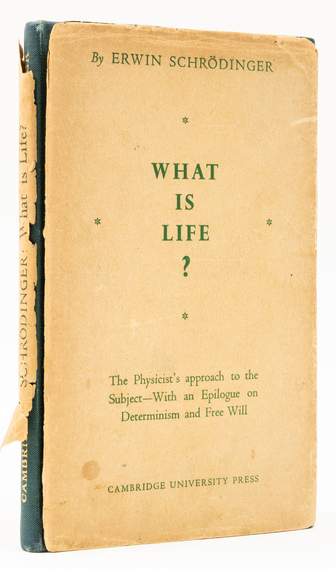 Schroedinger (Erwin) What is Life?, first edition, Cambridge, 1944