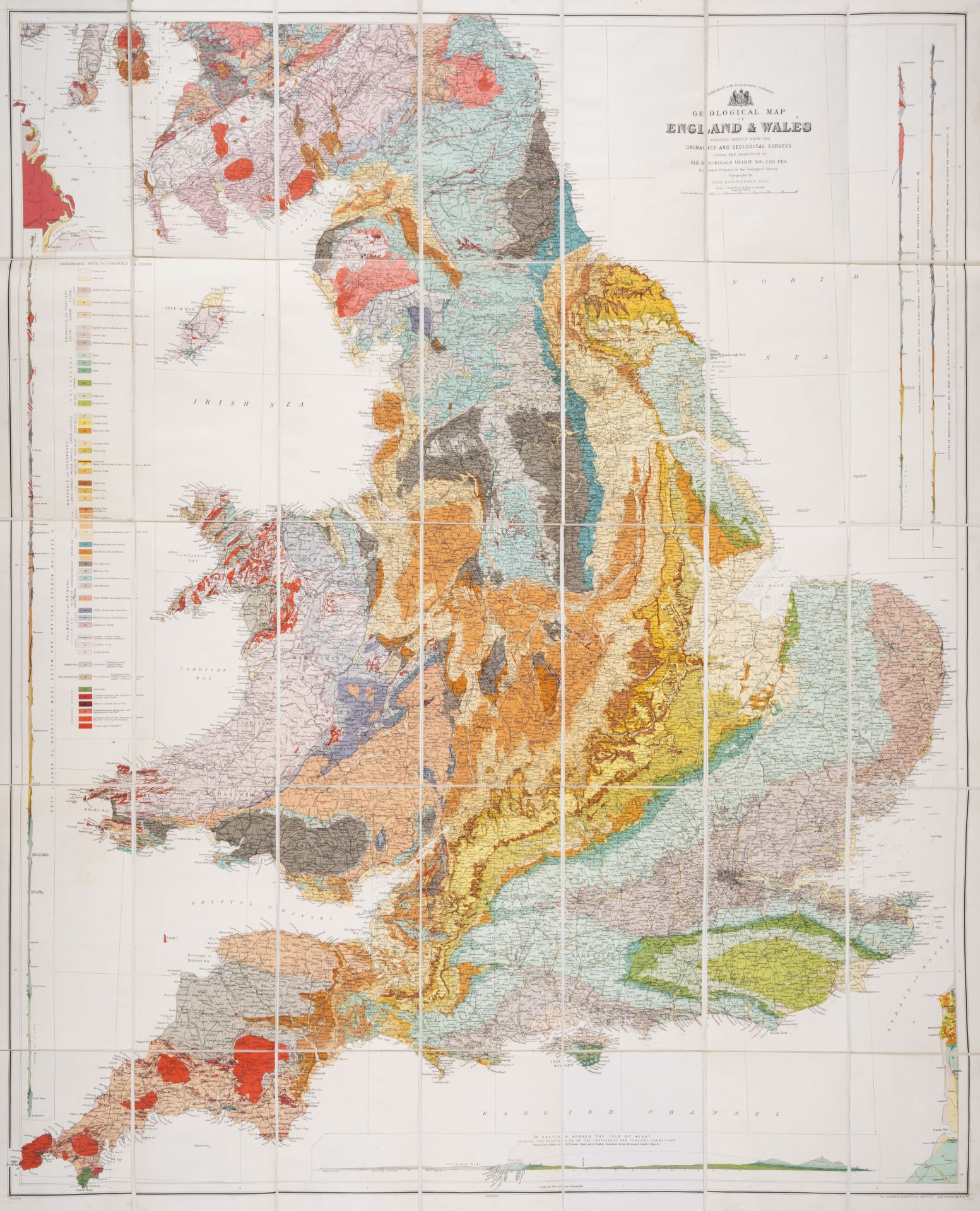 Geology of the British Isles.- Geikie (Sir Archibald) Geological Map of England & Wales [together...