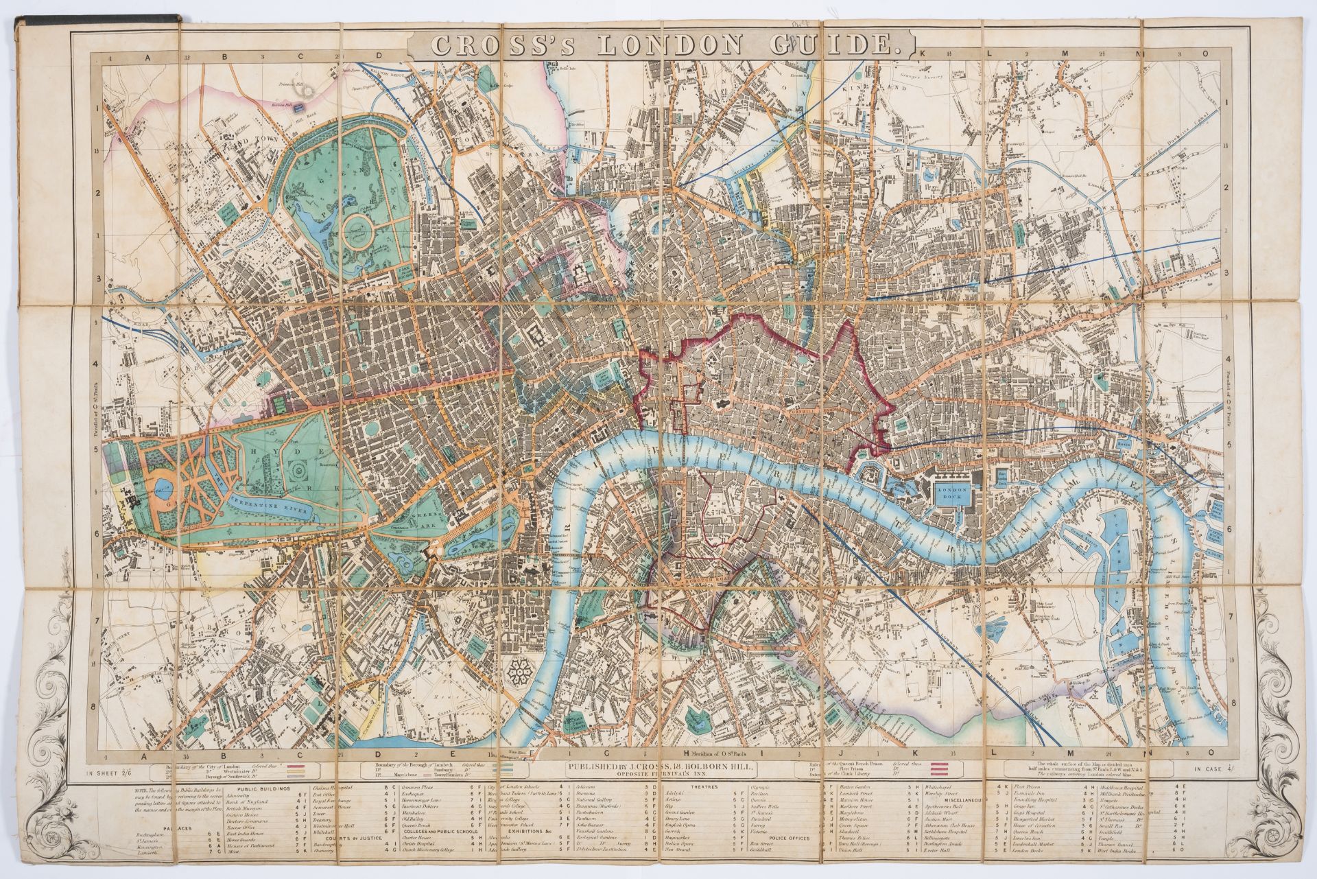 London.- Cross (Joseph) Cross's London Guide, engraved map, [1844]