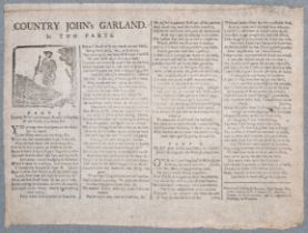 Songs.- Country John's Garland. In two parts, rare, Worcester, Printed and sold by J. Butler, 178...