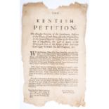 Kent.- The Kentish Petition, broadside, [?London], no printer, [1701].