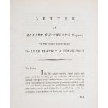 Scotland.- Leith harbour.- Whitworth (Robert) Letter by Robert Whitworth, engineer, to the Right ...