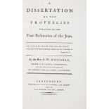 Religion.- Judaica.- Whitaker (Rev. Edward William) A Dissertation on the prophecies relating to ...