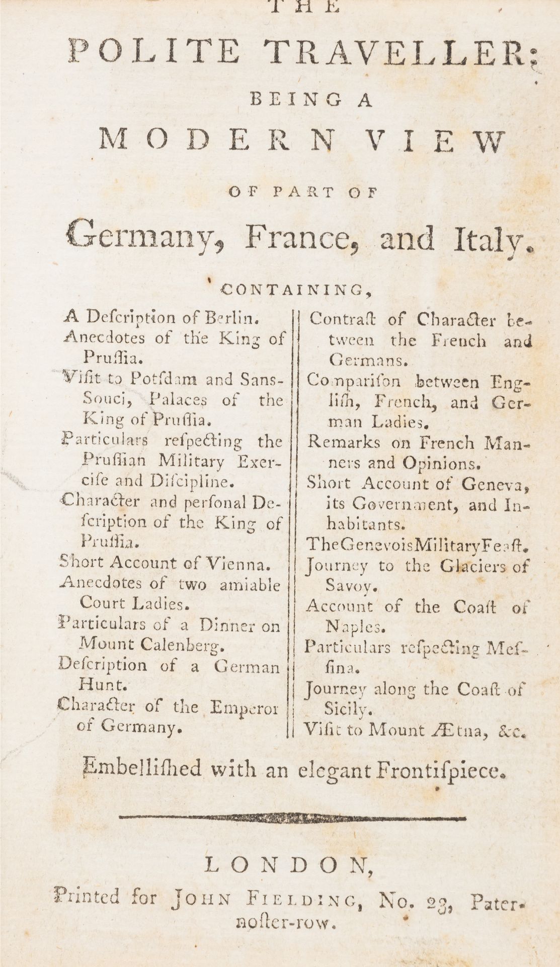 Britain.- The Polite Traveller and British Navigator, 2 vol. in 1 (only, of 8), first edition, [1...