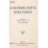 Marx (Karl) A Kommunista Kiáltvány, Budapest, Lampel R. KK. (Wodianer F. és Fiai), [c.1910].