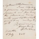 Babbage (Charles) Autograph Letter signed to "Dear Madam", 1848, declining an invitation to dinner.