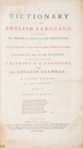 Johnson (Samuel) A Dictionary of the English Language, 2 vol., fifth edition, for W. Strahan, et ...
