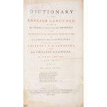 Johnson (Samuel) A Dictionary of the English Language, 2 vol., fifth edition, for W. Strahan, et ...