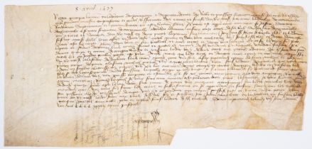 Lancastrian France.- Robessart (Sir John).- Percepie (Richard, lieutenant to Robessart)  Letter t...