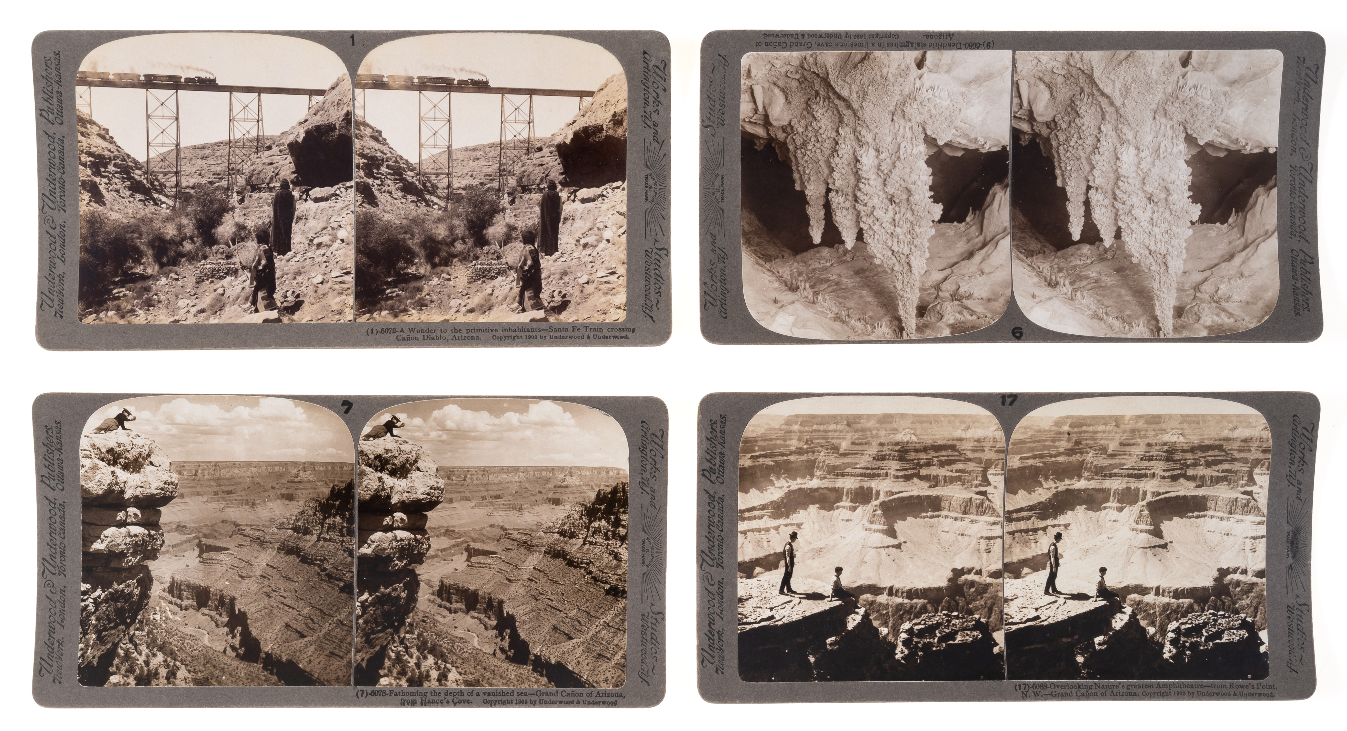 World.- Underwood & Underwood The Grand Canyon of Arizona through the Stereoscope, 18 mounted ste... - Image 2 of 2