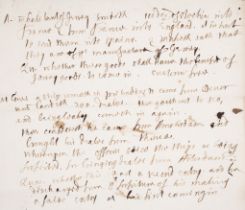 Jersey.- [Account of English Customs], manuscript, [c. 1680]; and 2 others, Citation documents in...