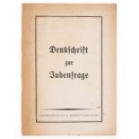 Memorandum on the Jewish Question.- Denkschrift zur Judenfrage, original printed wrappers, R. Kle...
