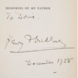 Dickens (Sir Henry Fielding) Memories of My Father, first edition, signed presentation inscriptio...