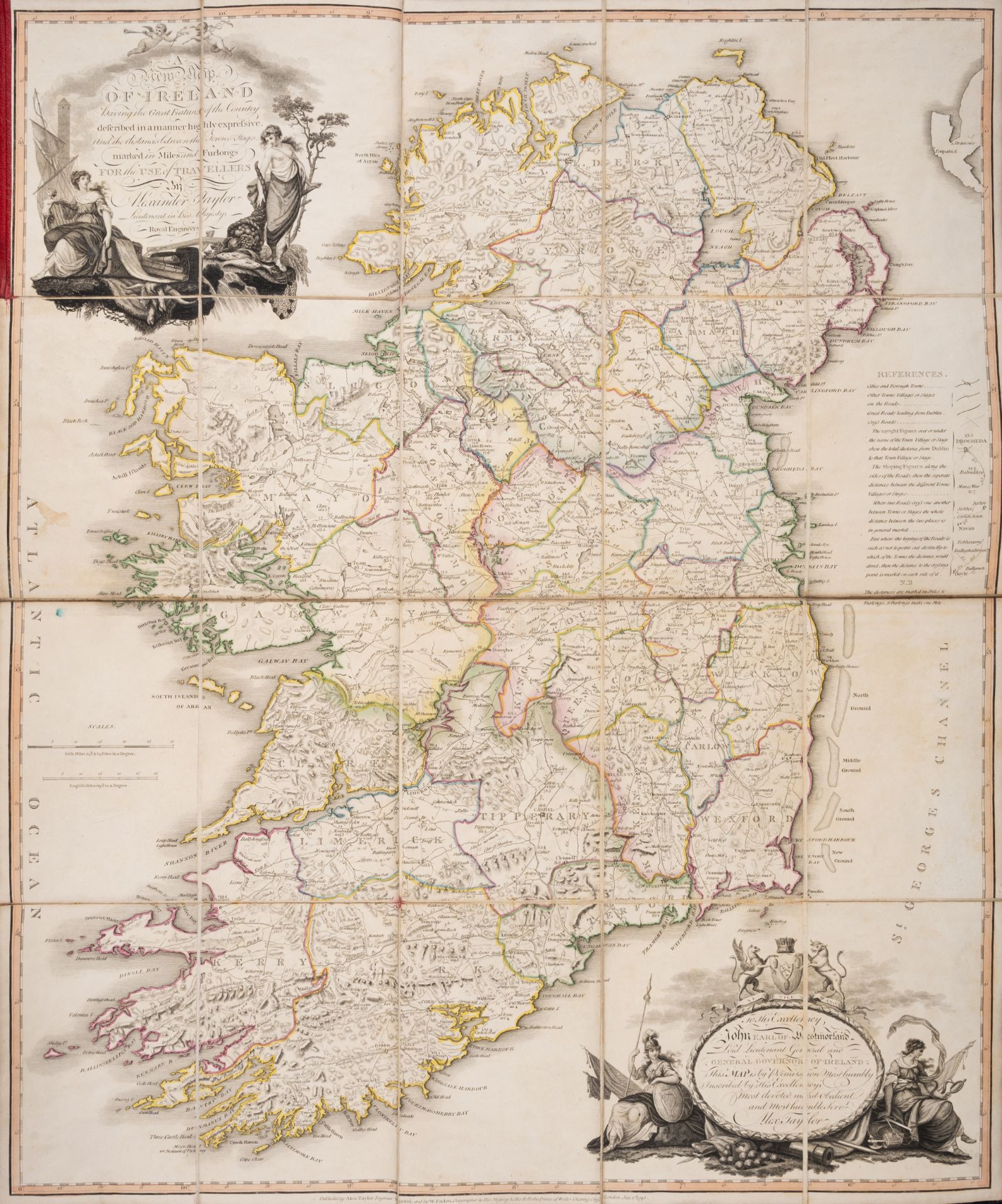 Ireland.- Taylor (Alexander) A New Map of Ireland..., [c.1790s].