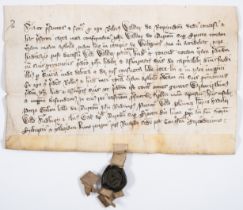 Derbyshire.- Charter, grant by Robert Walker of Repyndon [Repton] to John Walker of Burton of ara...