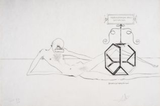 Salvador Dalí (1904-1989) L'Immortalité tetraédrique du cube, from Dix recettes d'immortalité (Fi...