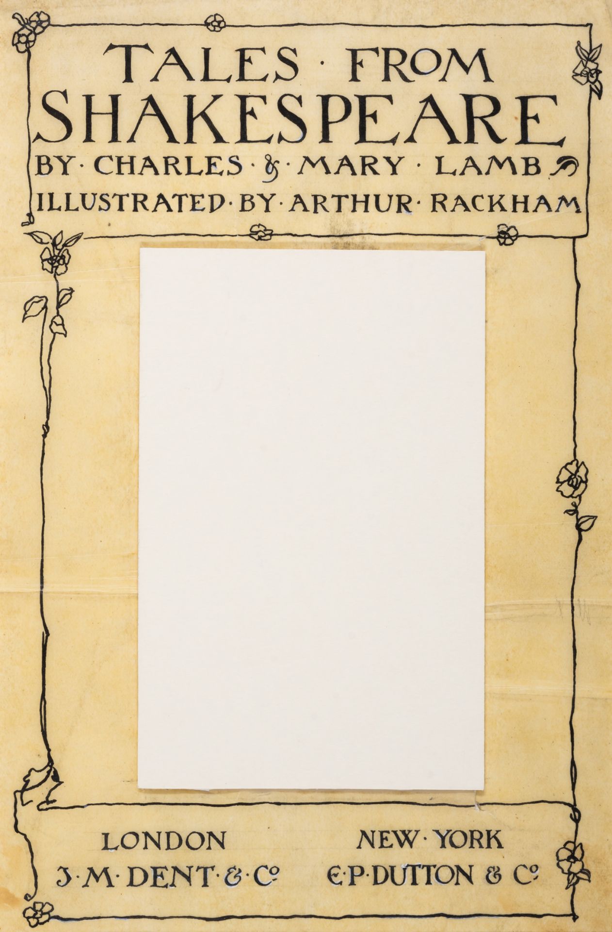 Rackham (Arthur) Original illustration for the upper cover and title of 'Tales from Shakespeare',...