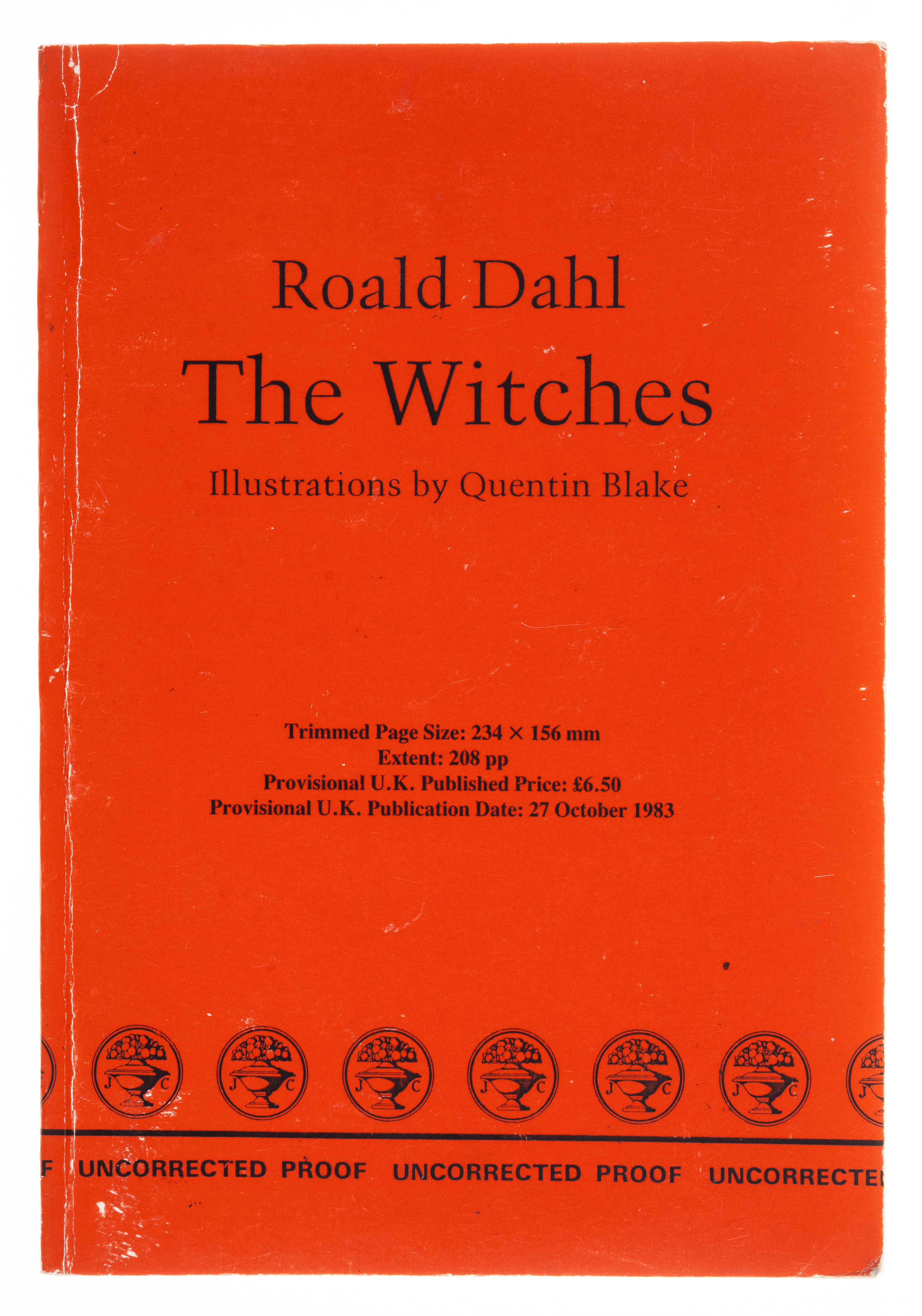 Dahl (Roald) The Witches, uncorrected proof, bookplate signed by the author, 1983.