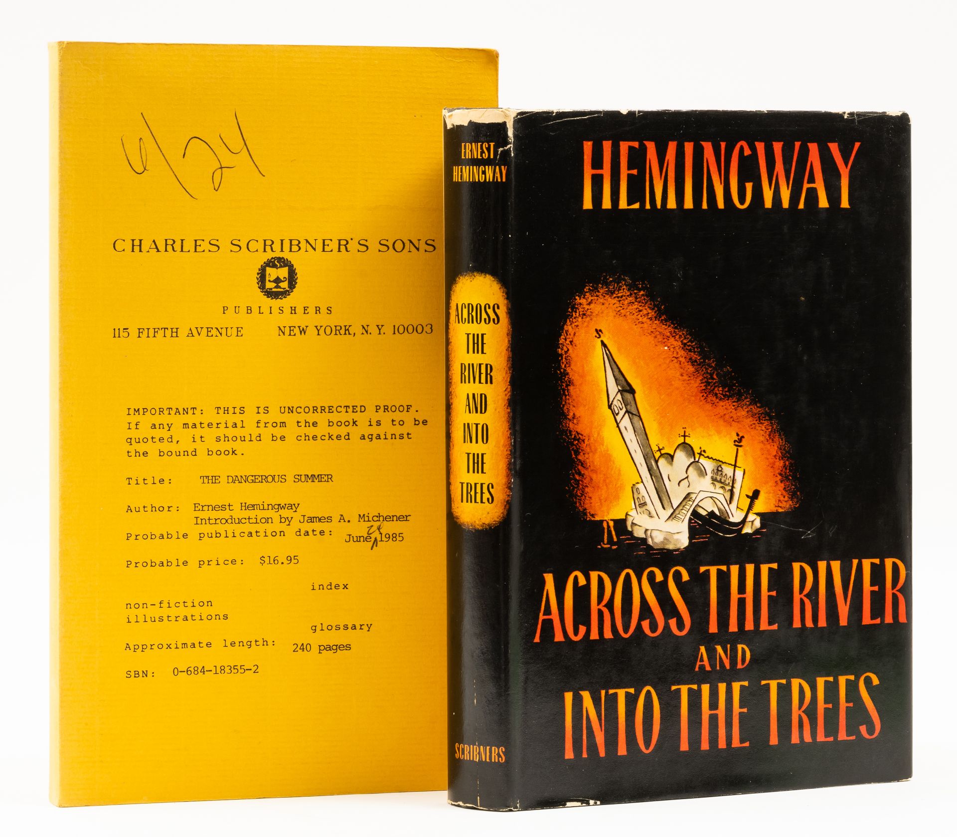 Hemingway (Ernest) Across the River and Into the Trees, first edition, 1950 & others, by or relat... - Image 2 of 2
