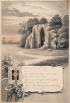 Jessop (Ernest Maurice) Three original illustrations for Thomas Ingoldsby's 'Netley Abbey', 1889