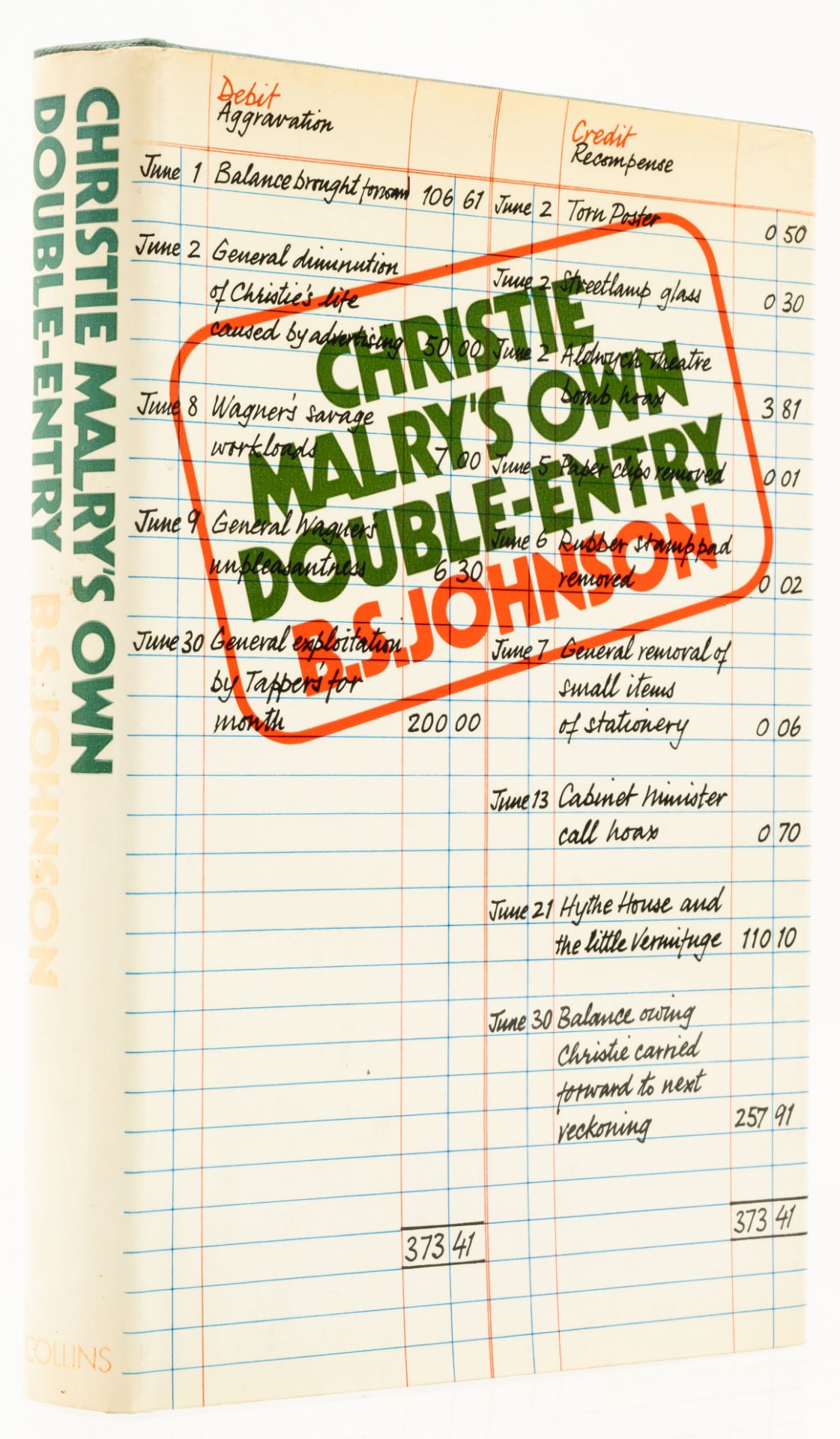 Johnson (B. S.) Christie Malry's Own Double-Entry, first edition, signed presentation inscription...