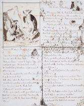 Tenniel (John).- Dalziel Brothers, after. Original manuscript text and inset drawings, [c.1870s].