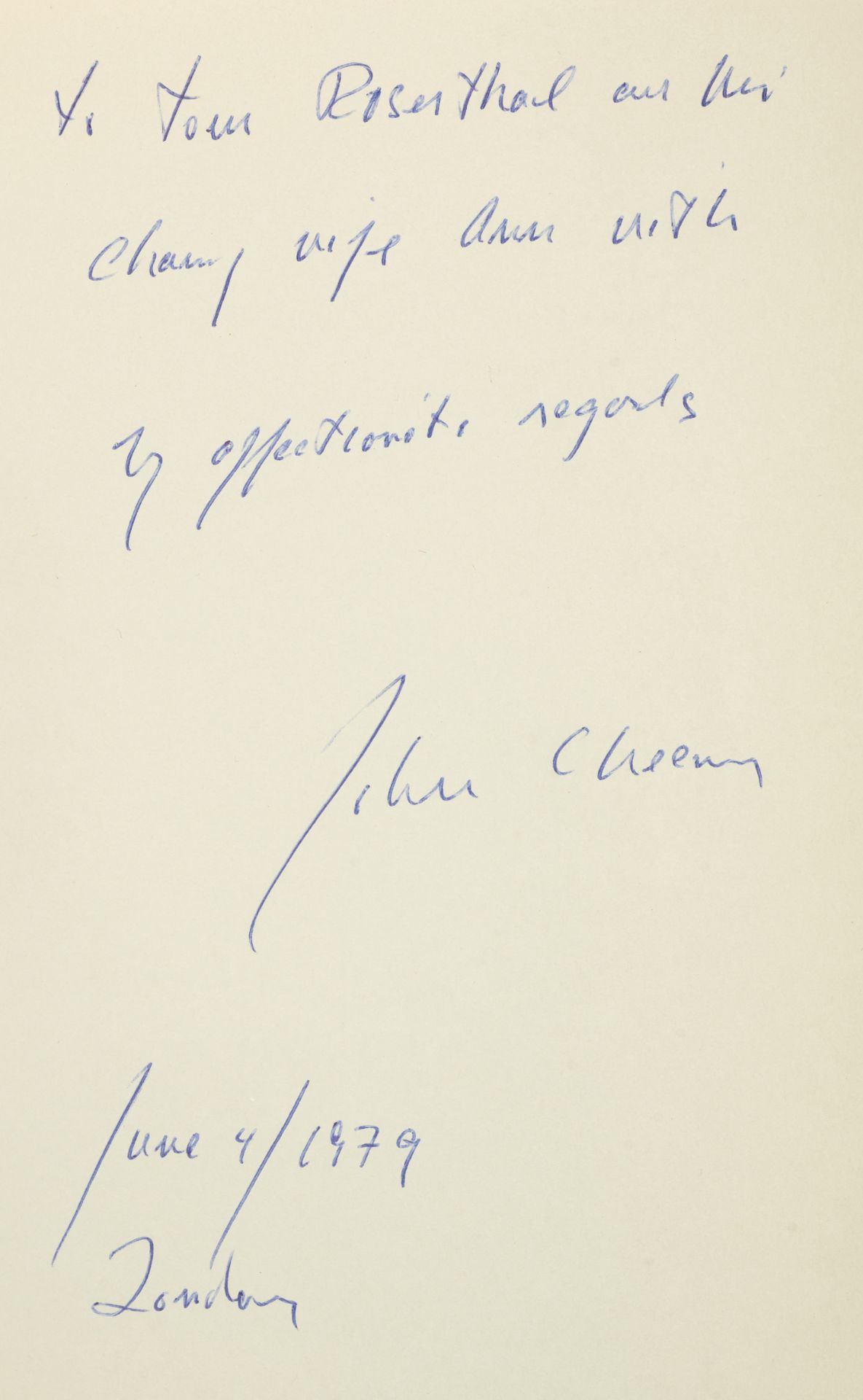 Cheever (John) The Stories of John Cheever, first English edition, signed presentation inscriptio... - Bild 2 aus 2