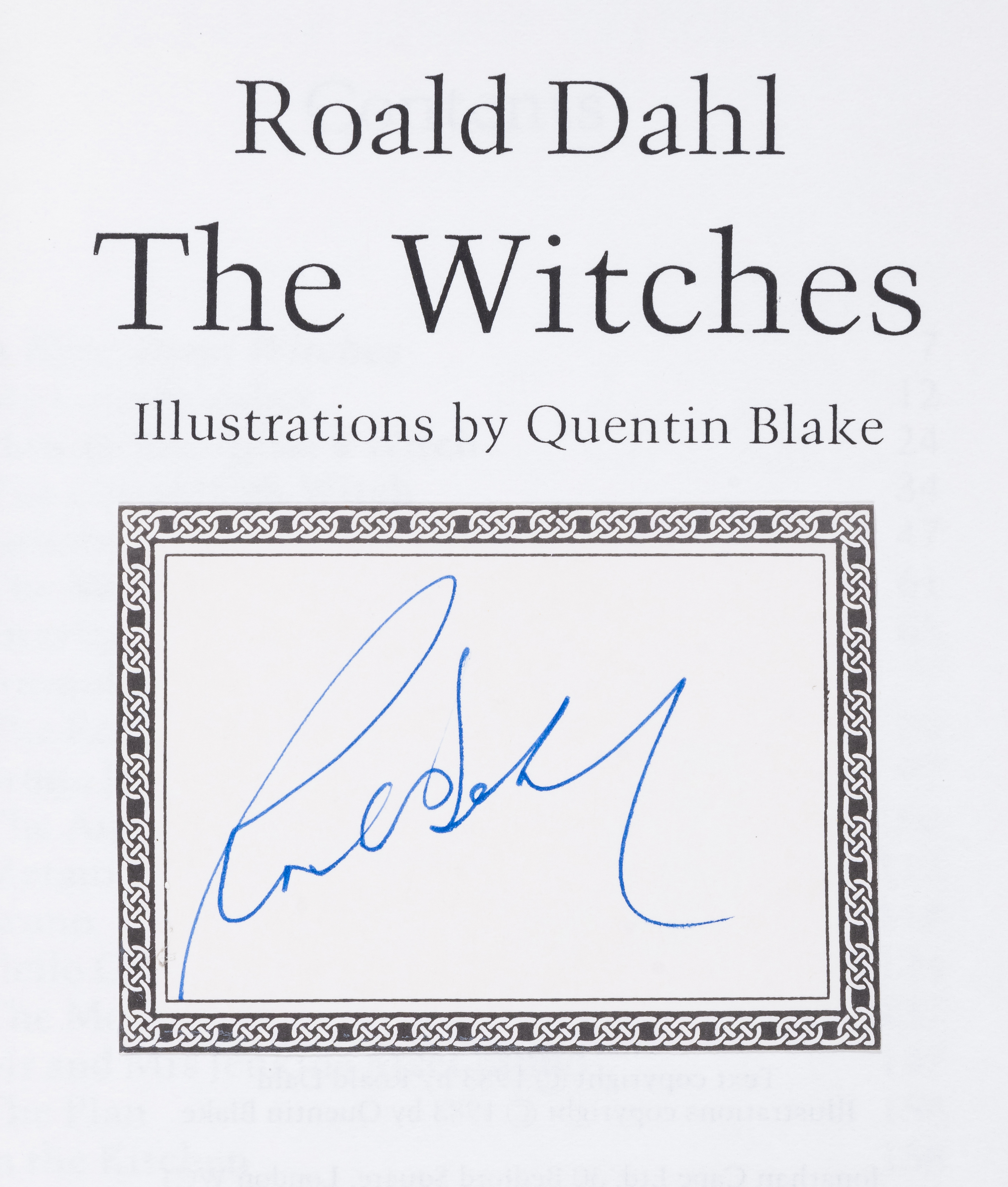 Dahl (Roald) The Witches, uncorrected proof, bookplate signed by the author, 1983. - Image 2 of 2