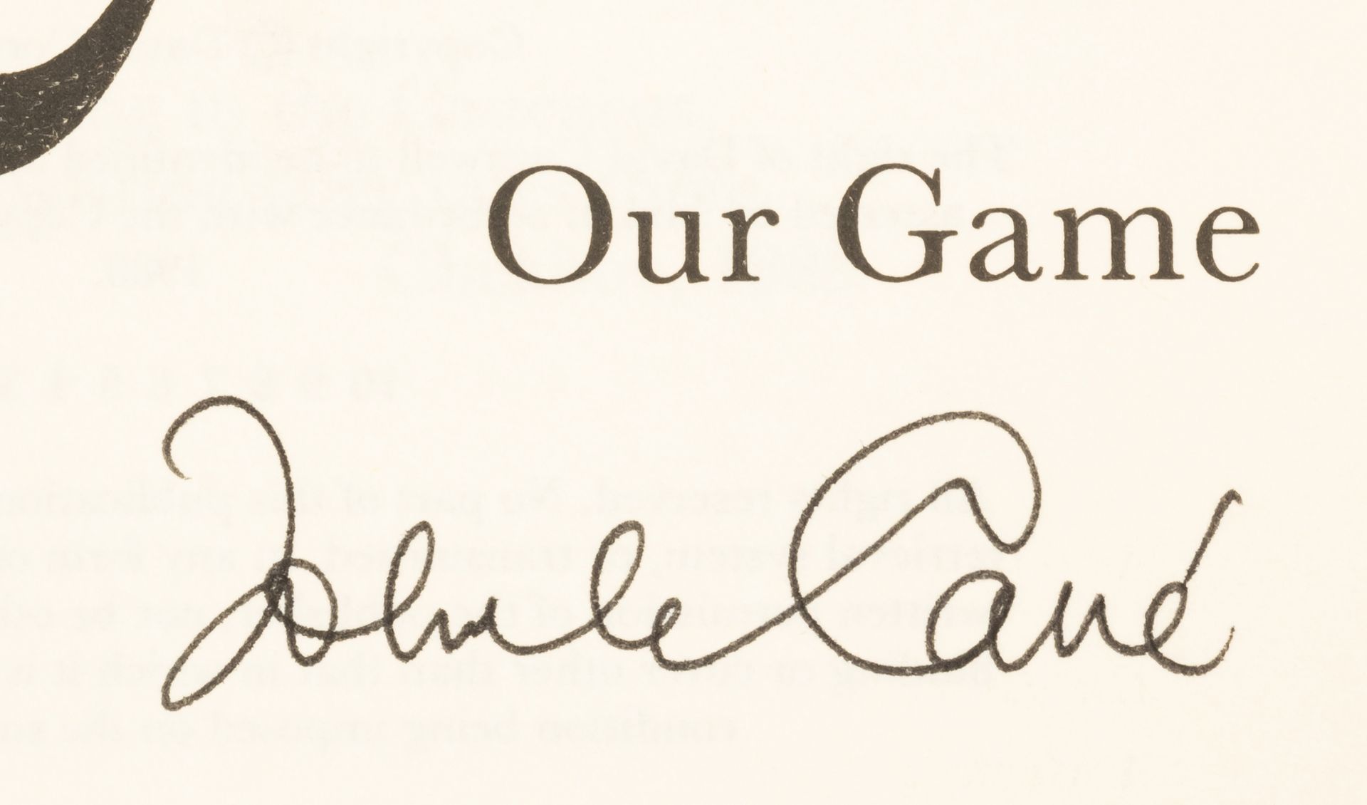 le Carré (John) Our Game, first edition, signed by the author, 1995 & others by the same, all sig... - Bild 2 aus 2