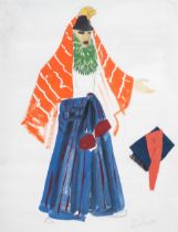 Theatre.- Zinkeisen (Doris Clare) Two costume designs of Japanese and Middle Eastern inspired dre...