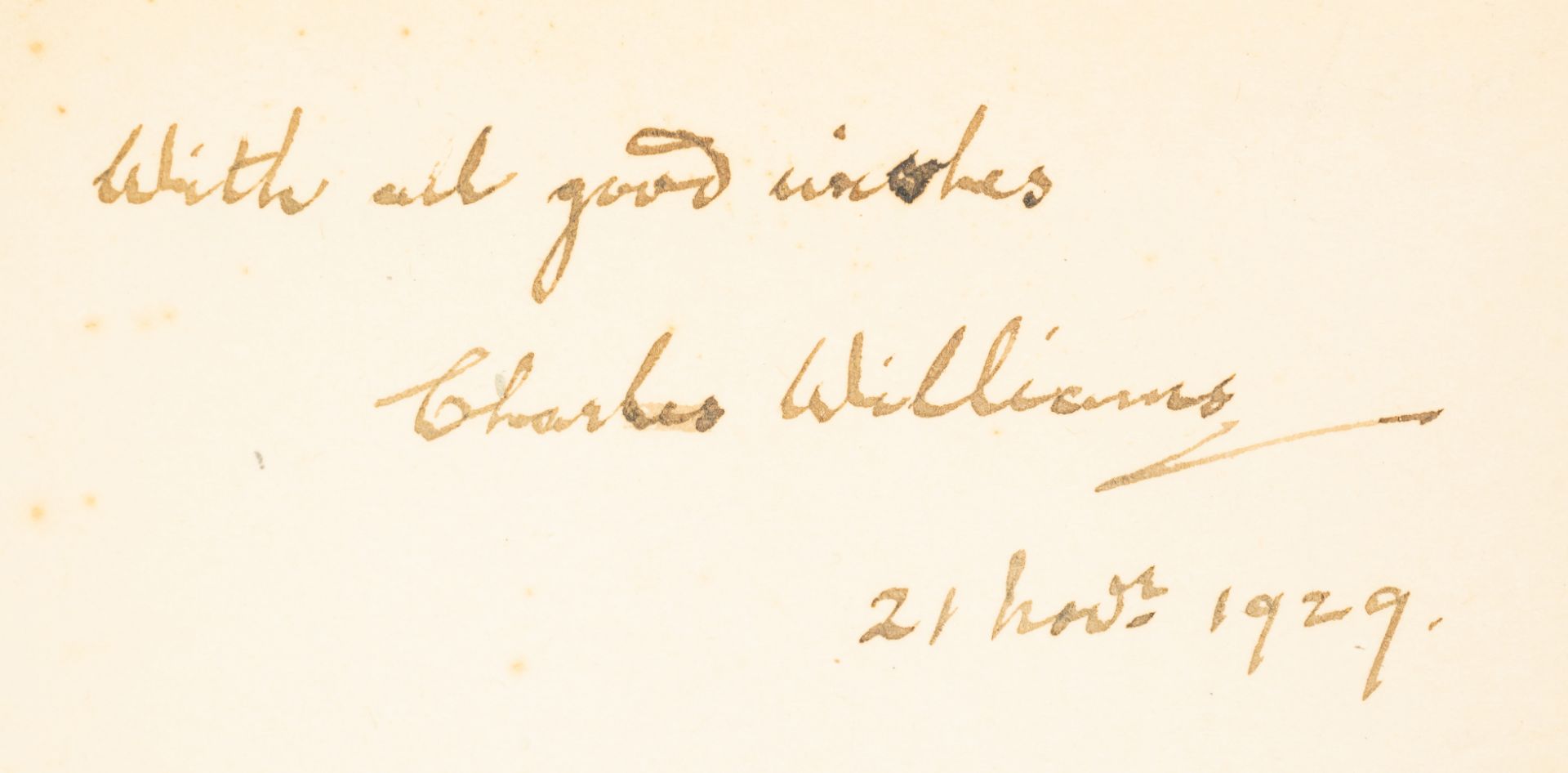 Williams (Charles) A Myth of Shakespeare, first edition, signed by the author, 1928. - Bild 2 aus 2