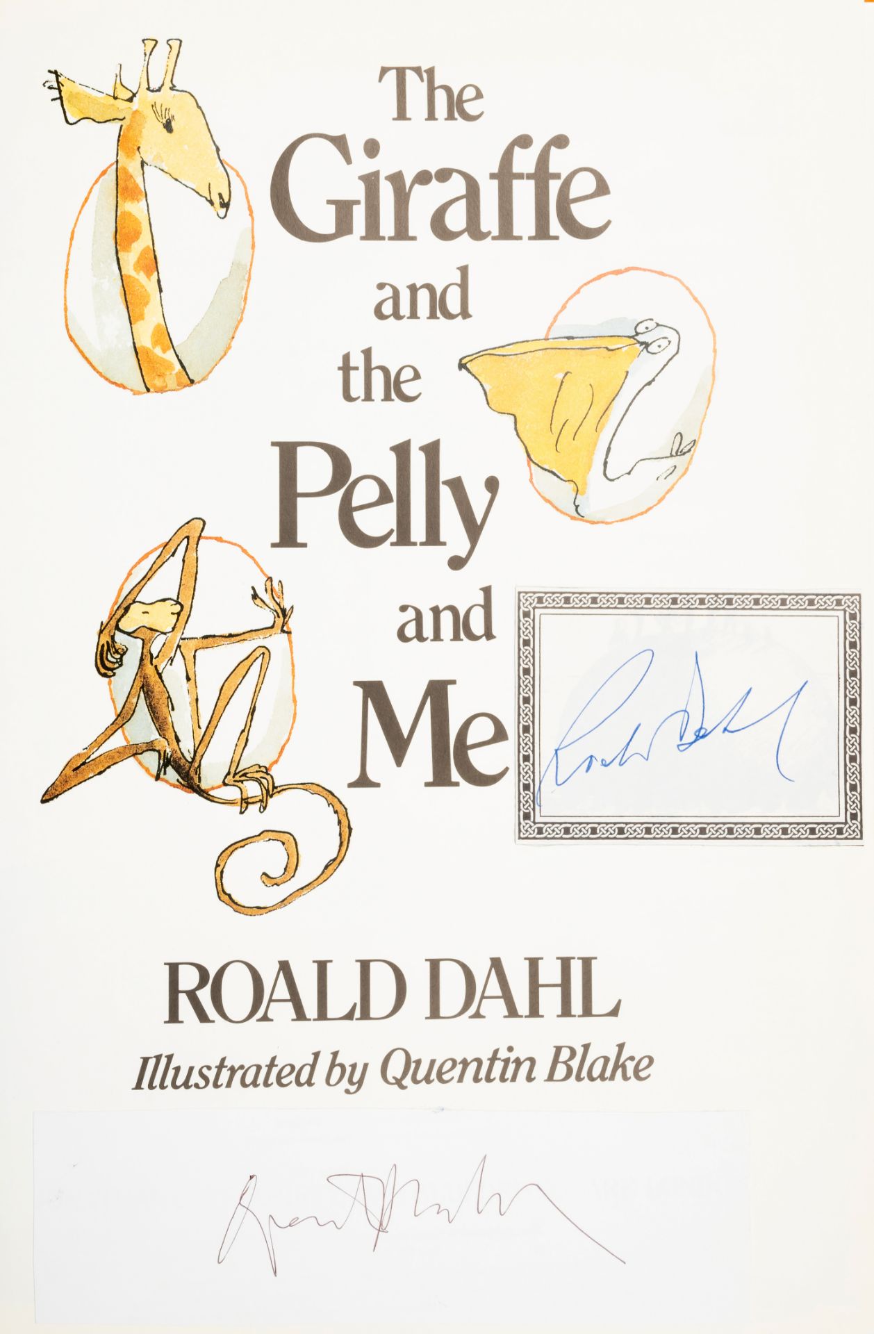 Dahl (Roald) The Giraffe and the Pelly and Me, first edition, cut signatures of Dahl and Blake on... - Bild 2 aus 2