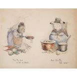 Potter (Beatrix) Complete set of four original illustrations for the nursery rhyme, 'This pig wen...