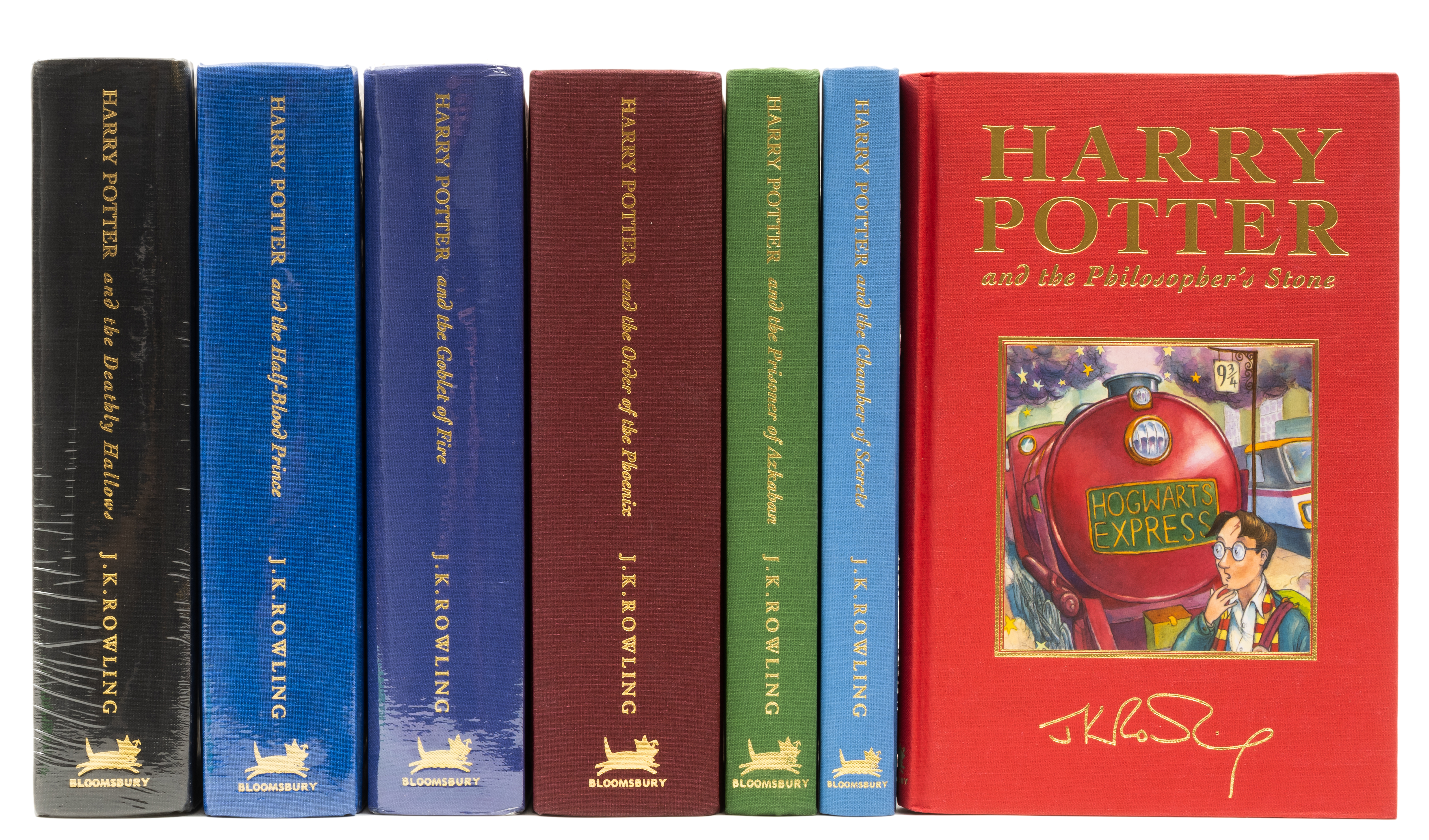 Rowling (J.K.) [The Harry Potter Novels], 7 vol., first deluxe editions, first impressions, 1999-...