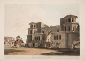 Daniell (Thomas) and William Daniell. The Punj Mahalla Gate, Lucknow, aquatint, 1801.