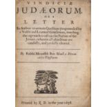 Jewish settlement in England.- Menasseh ben Israel. Vindiciae Judaeorum, or a Letter In Answer to...