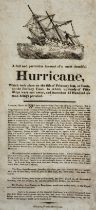 Broadside.- extreme weather.- Full and Particular Account (A) of a most dreadful Hurricane, which...