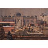 India.- Anglo-Indian School (19th century) View of the Kalan Masjid, or "The Black Mosque", water...