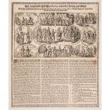 Shabthai Tzvi.- Collection of four printed and illustrated broadsides detailing the appearance, r...