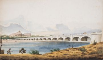 India.- Anglo-Indian School (19th century) The Bridge from the North Bank of the River Kaveri, Tr...