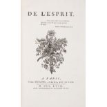 Cornerstone of French Enlightenment Philosophy.- Helvetius (Claude Adrien) De l'Esprit, true firs...